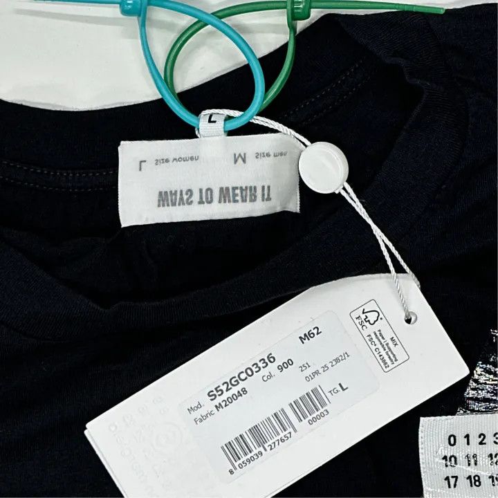 Maison Margiela MM6 Maison Margiela Black Logo Tee for Women 0079 Size L / US 10 / IT 46 - 5 Thumbnail