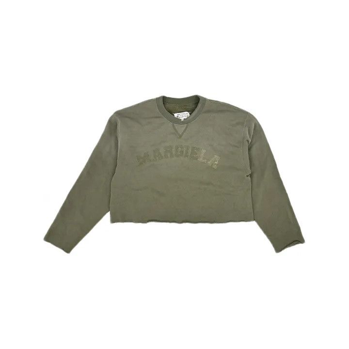 Maison Margiela Maison Margiela SS23 Olive Green Cropped Sweatshirt 0079 Size M / US 6-8 / IT 42-44 - 2 Thumbnail