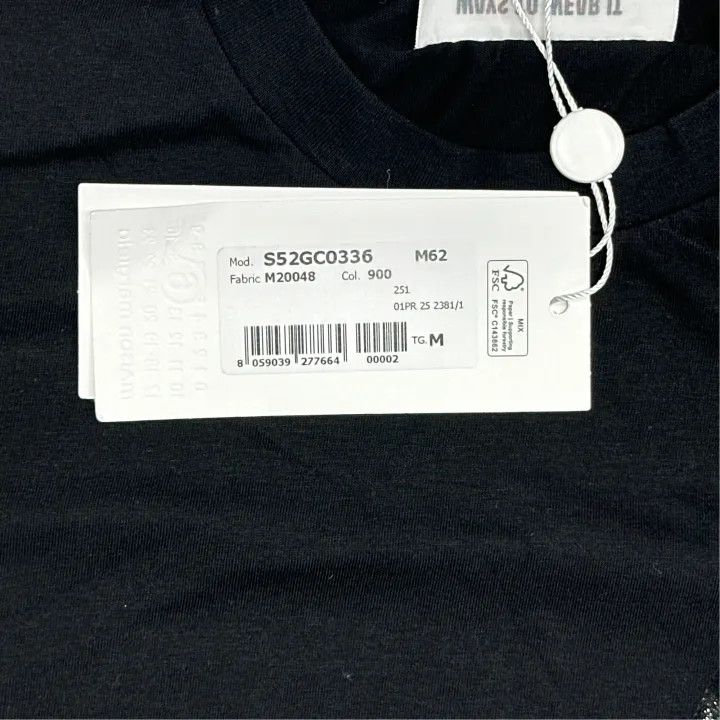 Maison Margiela MM6 Maison Margiela Black Logo T-Shirt for Women 0079 Size M / US 6-8 / IT 42-44 - 3 Thumbnail