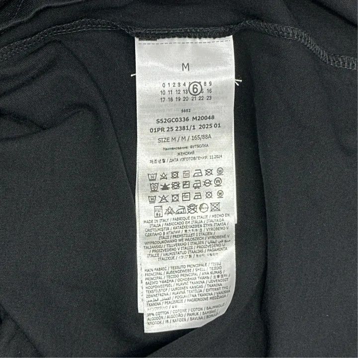 Maison Margiela MM6 Maison Margiela Black Logo T-Shirt for Women 0079 Size M / US 6-8 / IT 42-44 - 4 Thumbnail