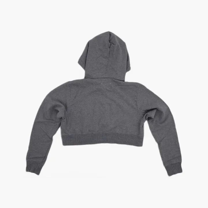 Maison Margiela Maison Margiela Gray Cropped Hoodie with Digital Embroidery 0079 Size M / US 6-8 / IT 42-44 - 3 Thumbnail