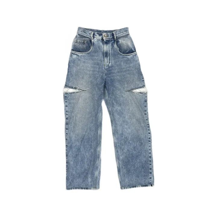 Maison Margiela Maison Margiela High-Waisted Distressed Denim Pants 0079 Size 40" / US 18 - 2 Thumbnail
