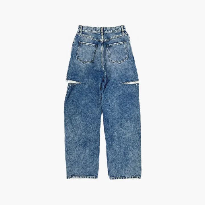 Maison Margiela Maison Margiela Blue Distressed Straight Leg Jeans 0079 Size 42" / US 20 - 3 Thumbnail