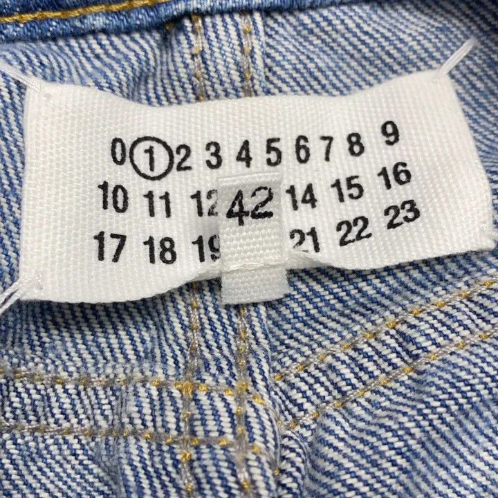 Maison Margiela Maison Margiela Blue Distressed Straight Leg Jeans 0079 Size 42" / US 20 - 6 Thumbnail