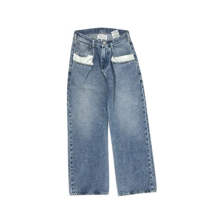 Maison Margiela Maison Margiela Blue Wide Leg Destructed Jeans 0079 Size 38" / US 16 / IT 52 - 2 Thumbnail