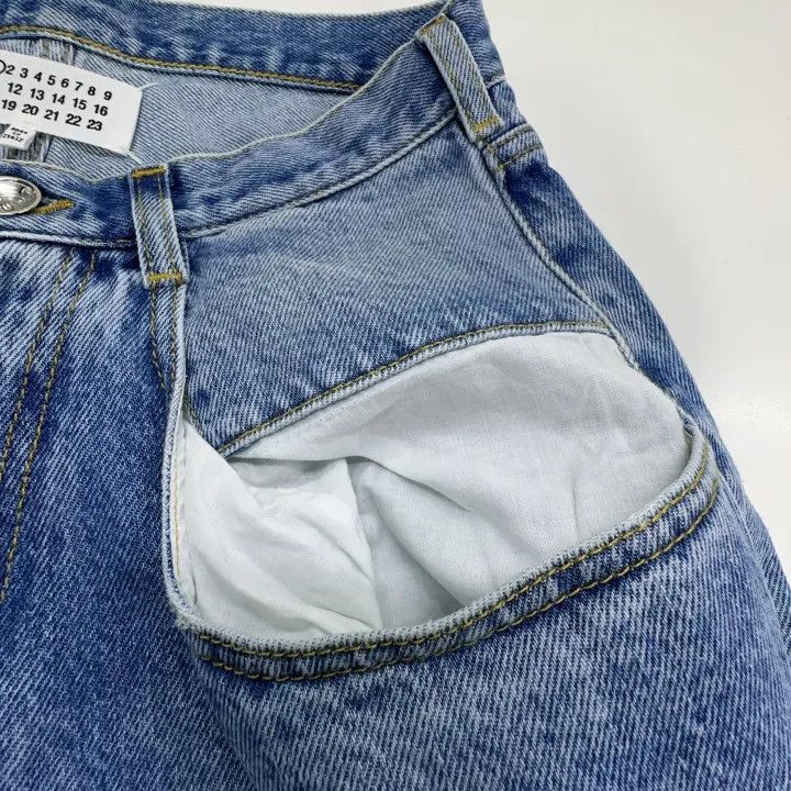 Maison Margiela Maison Margiela Blue Wide Leg Destructed Jeans 0079 Size 38" / US 16 / IT 52 - 10 Thumbnail