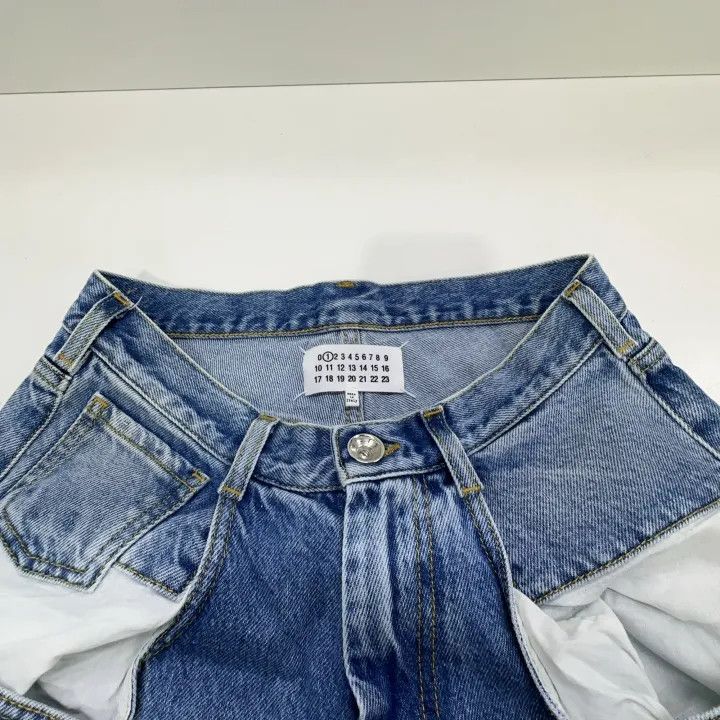 Maison Margiela Maison Margiela Blue Wide Leg Destructed Jeans 0079 Size 38" / US 16 / IT 52 - 8 Thumbnail