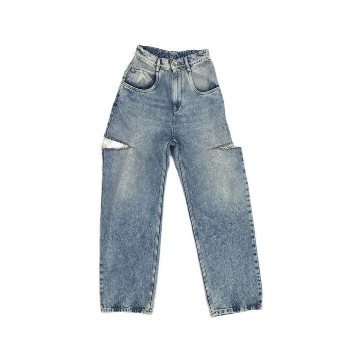 Maison Margiela Maison Margiela Distressed High-Waisted Denim Pants 0079 Size 36" / US 14 / IT 50 - 2 Thumbnail