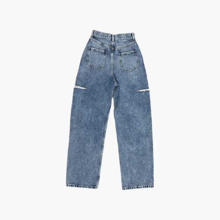 Maison Margiela Maison Margiela Blue Distressed Straight-Leg Jeans 0079 Size 38" / US 16 / IT 52 - 3 Thumbnail