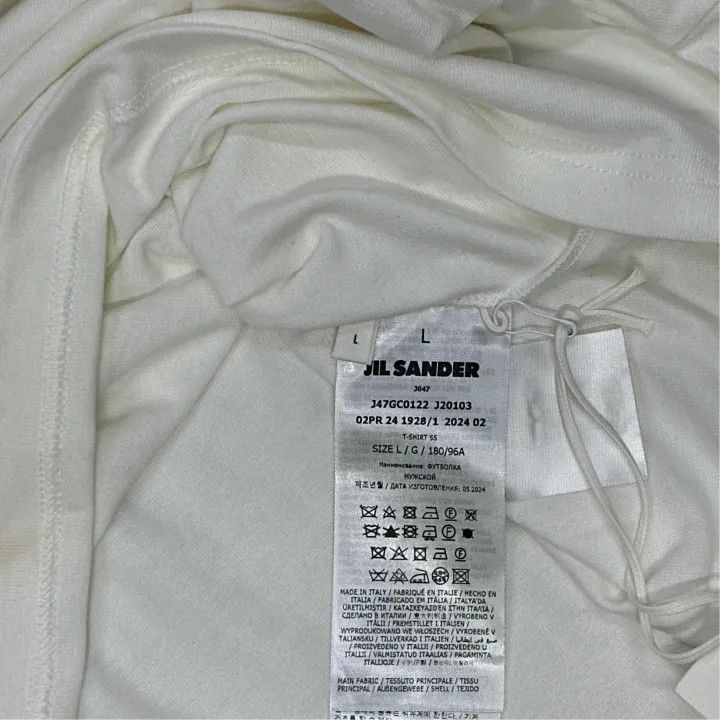 Jil Sander JIL SANDER Women's White Printed T-Shirt 0079 Size L / US 10 / IT 46 - 3 Thumbnail