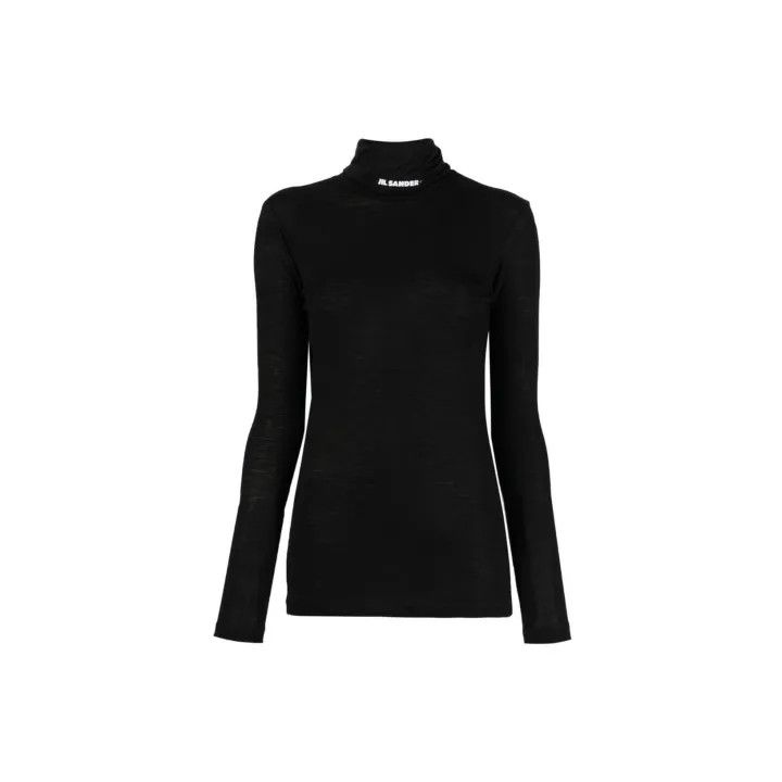 Jil Sander JIL SANDER Black Roll Neck Long Sleeve Knit Top 0079 Size S / US 4 / IT 40 - 2 Thumbnail
