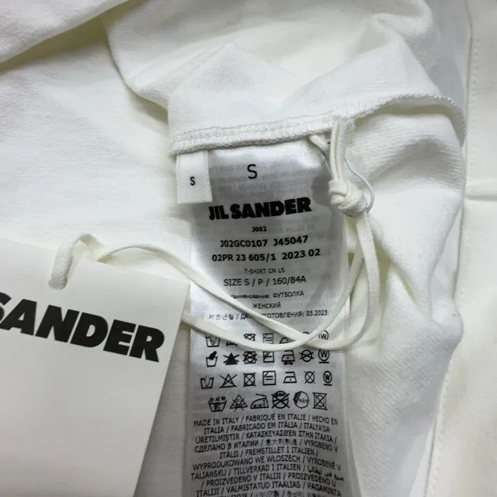 Jil Sander JIL SANDER White Long Sleeve T-Shirt for Women 0079 Size S / US 4 / IT 40 - 4 Thumbnail