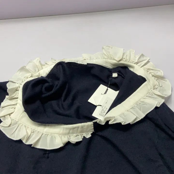 Sandro Sandro FW22 Contrast Ruffle Knit Sweater 0079 Size S / US 4 / IT 40 - 8 Thumbnail