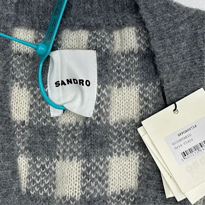 Sandro Sandro Gray V-Neck Button-Up Knit Sweater 0079 Size S / US 4 / IT 40 - 3 Thumbnail