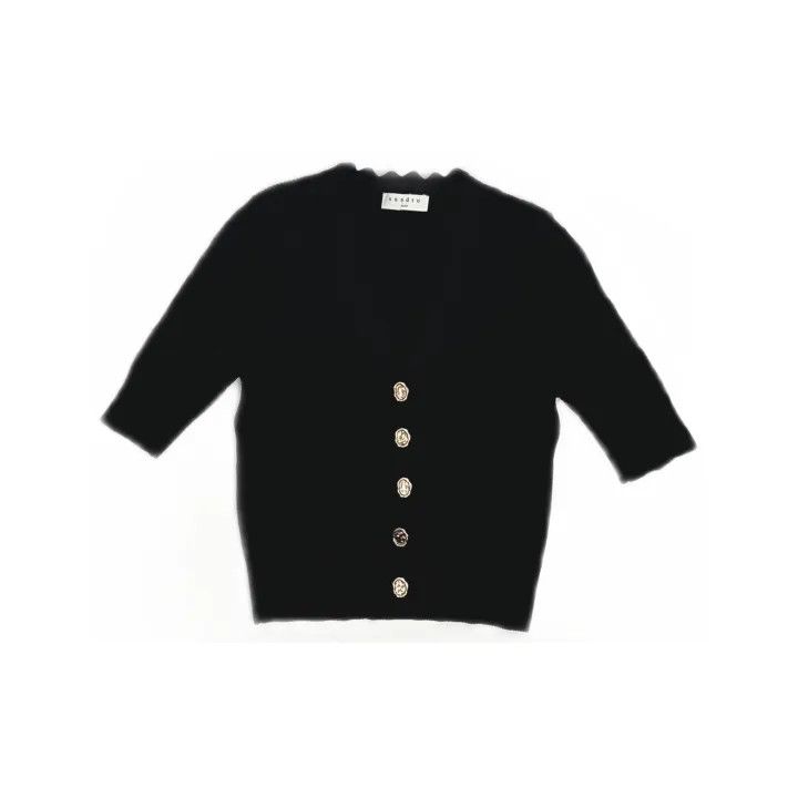Sandro Sandro Black Casual Short Sleeve T-Shirt 0079 Size XS / US 0-2 / IT 36-38 - 2 Thumbnail