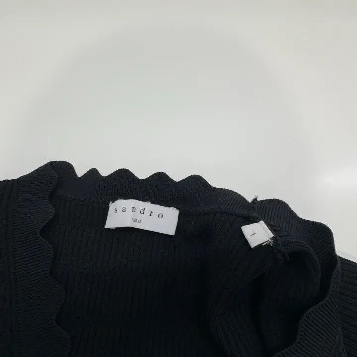 Sandro Sandro Black Casual Short Sleeve T-Shirt 0079 Size XS / US 0-2 / IT 36-38 - 6 Thumbnail
