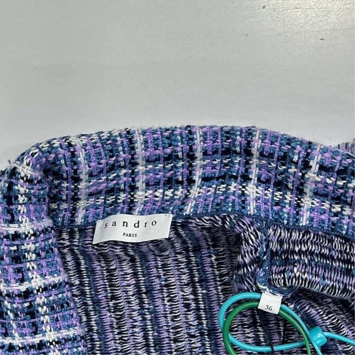 Sandro Sandro Blue Tweed Double-Breasted Dress 0079 Size S / US 4 / IT 40 - 2 Thumbnail