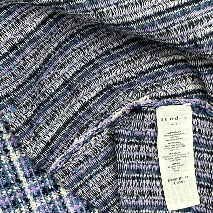 Sandro Sandro Blue Tweed Double-Breasted Dress 0079 Size S / US 4 / IT 40 - 3 Thumbnail