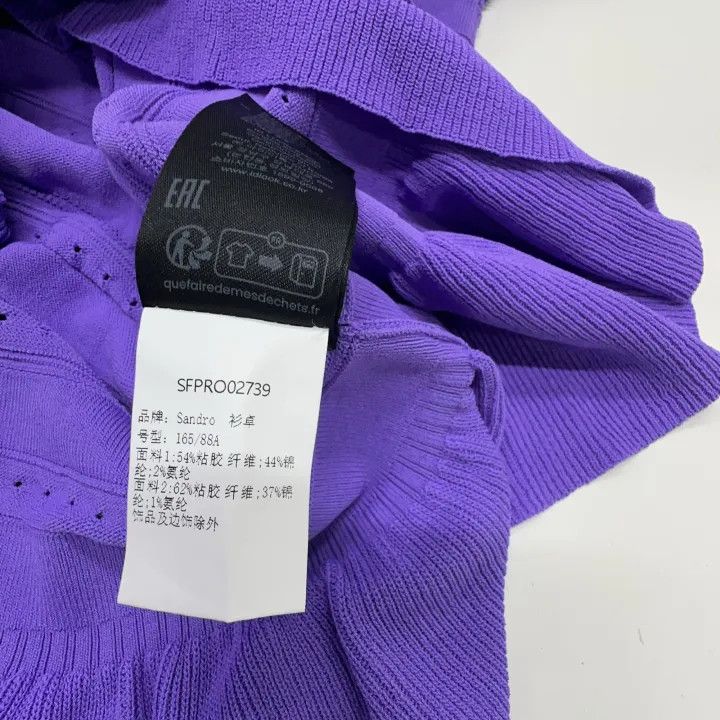 Sandro Sandro Purple V-Neck Long Sleeve Dress 0079 Size M / US 6-8 / IT 42-44 - 6 Thumbnail
