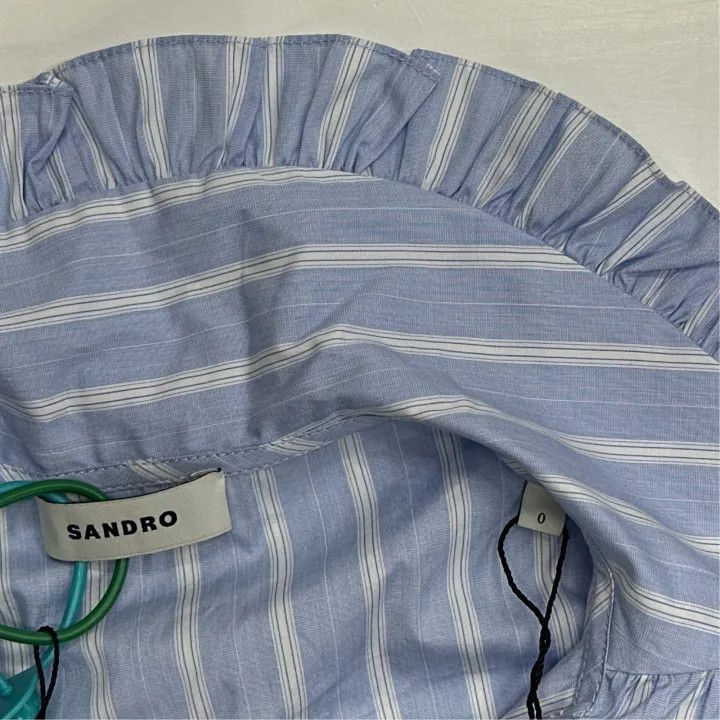 Sandro Sandro Striped Long Sleeve Blouse for Women 0079 Size XS / US 0-2 / IT 36-38 - 3 Thumbnail