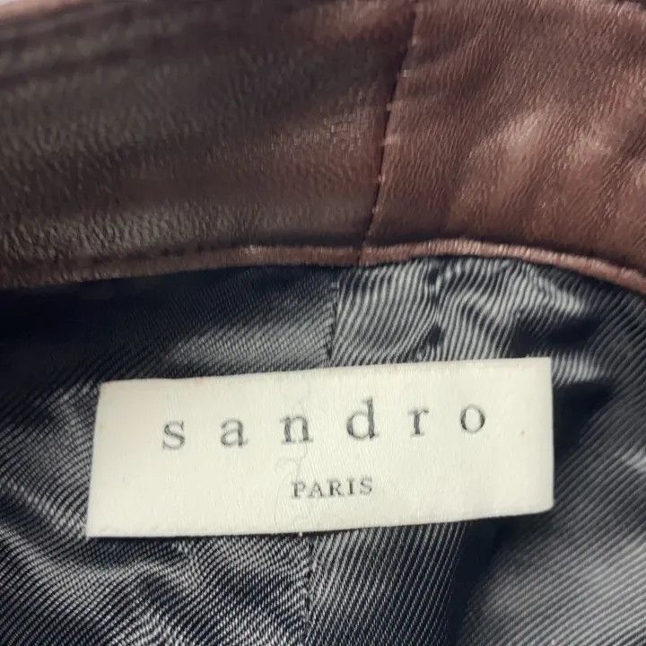 Sandro Sandro Stylish Commuter Brown Leather Pants 0079 Size 36" / US 14 / IT 50 - 4 Thumbnail