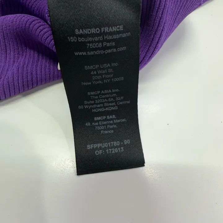Sandro Sandro Purple V-Neck Short Sleeve T-Shirt 0079 Size L / US 10 / IT 46 - 6 Thumbnail