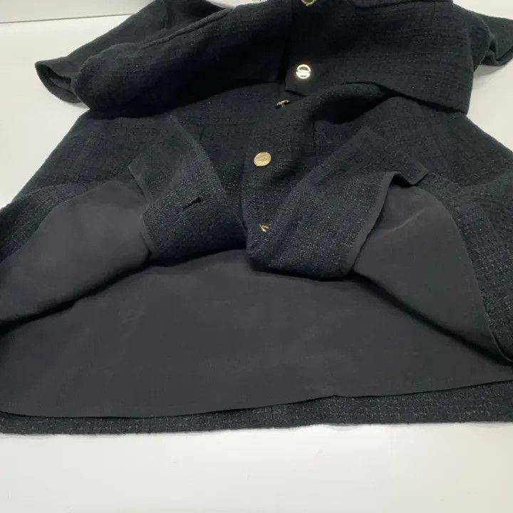 Sandro Sandro Black Contrast Collar Tweed Dress 0079 Size S / US 4 / IT 40 - 8 Thumbnail