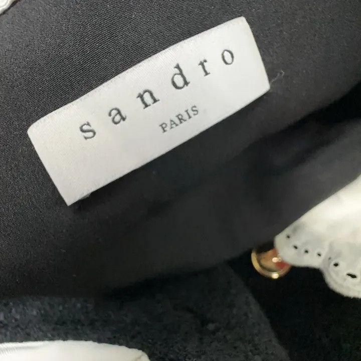 Sandro Sandro Black Contrast Collar Tweed Dress 0079 Size S / US 4 / IT 40 - 5 Thumbnail