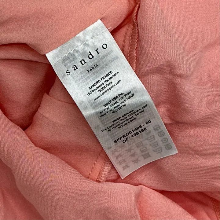 Sandro Sandro Long Sleeve Draped Dress in Pink 0079 Size S / US 4 / IT 40 - 3 Thumbnail
