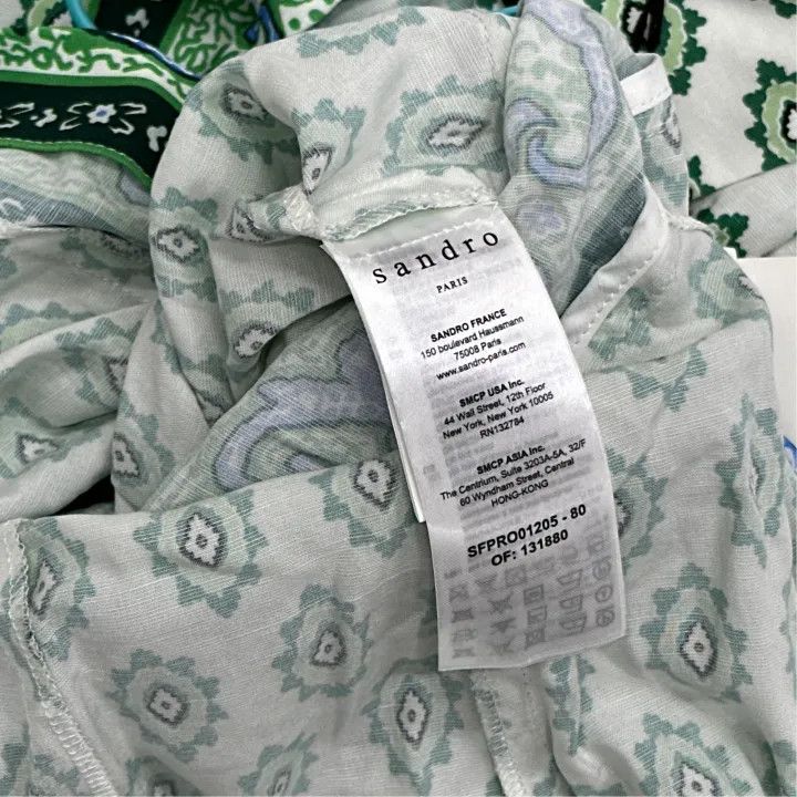 Sandro Sandro Green Short Sleeve Casual Dress 0079 Size XS / US 0-2 / IT 36-38 - 3 Thumbnail