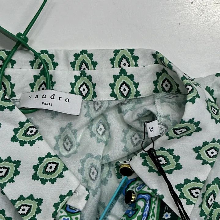 Sandro Sandro Green Short Sleeve Casual Dress 0079 Size XS / US 0-2 / IT 36-38 - 2 Thumbnail