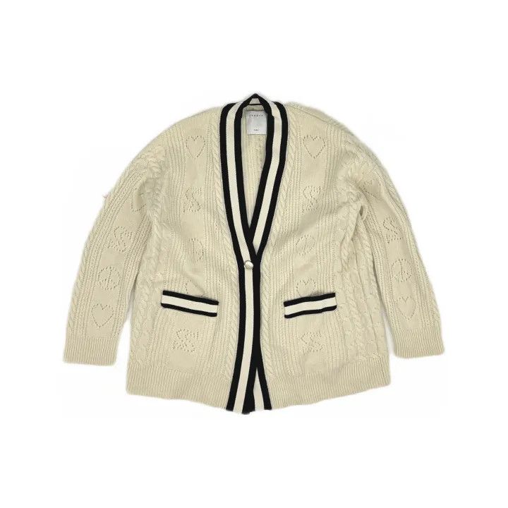 Sandro Sandro Light Brown Knit Cardigan with Buttons 0079 Size XXS / US 00 / IT 34 - 2 Thumbnail