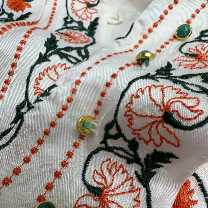 Sandro Sandro Embroidered V-Neck Short Sleeve Dress 0079 Size S / US 4 / IT 40 - 4 Thumbnail