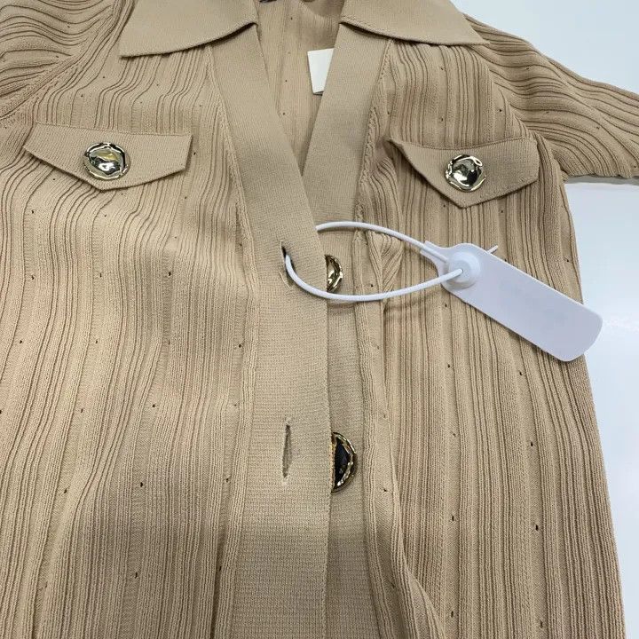 Sandro Sandro Beige Textured Knit Top for Women 0079 Size XXS / US 00 / IT 34 - 8 Thumbnail
