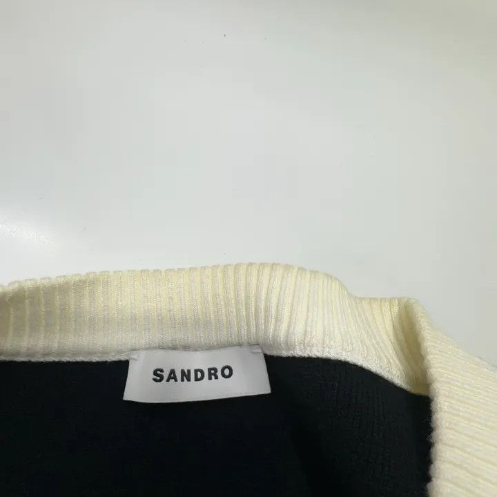 Sandro Sandro Black Knitted Colorblock Vest for Women 0079 Size M / US 6-8 / IT 42-44 - 3 Thumbnail
