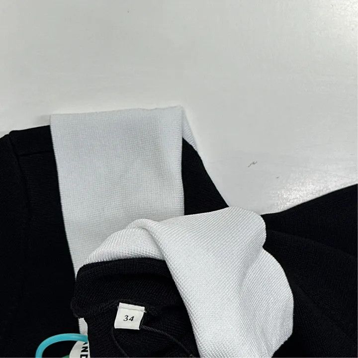 Sandro Sandro Black Pleated Polo Knit Dress 0079 Size XS / US 0-2 / IT 36-38 - 2 Thumbnail
