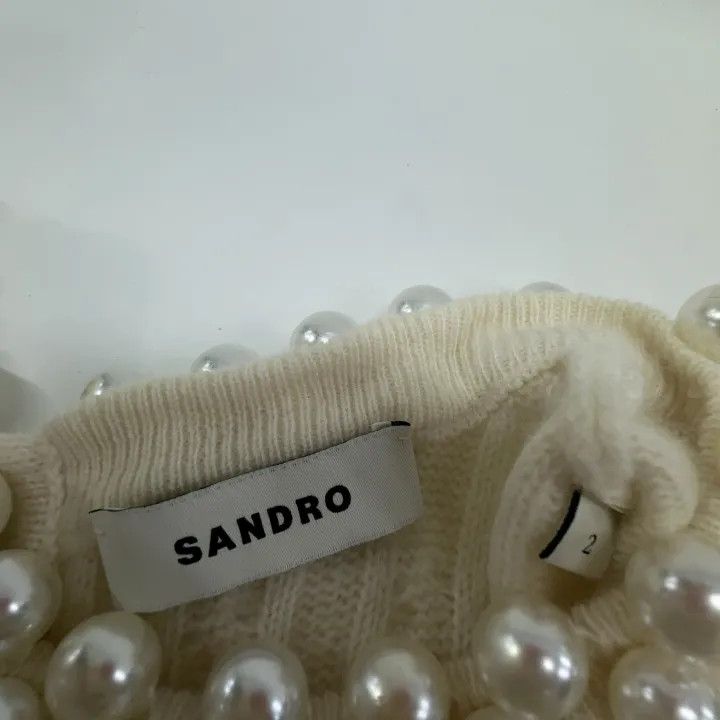 Sandro Sandro Short Sleeve Knitted Top in Light Brown 0079 Size XS / US 0-2 / IT 36-38 - 4 Thumbnail