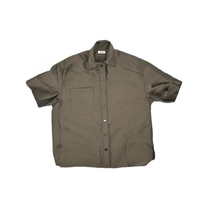 Sandro Sandro Short Sleeve Satin Button-Up Shirt 0079 Size S / US 4 / IT 40 - 2 Thumbnail