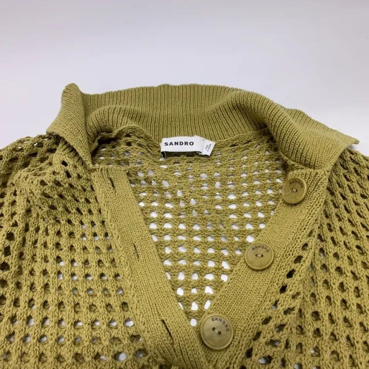 Sandro Sandro Olive Color Polo Short Sleeve Top 0079 Size XS / US 0-2 / IT 36-38 - 8 Thumbnail