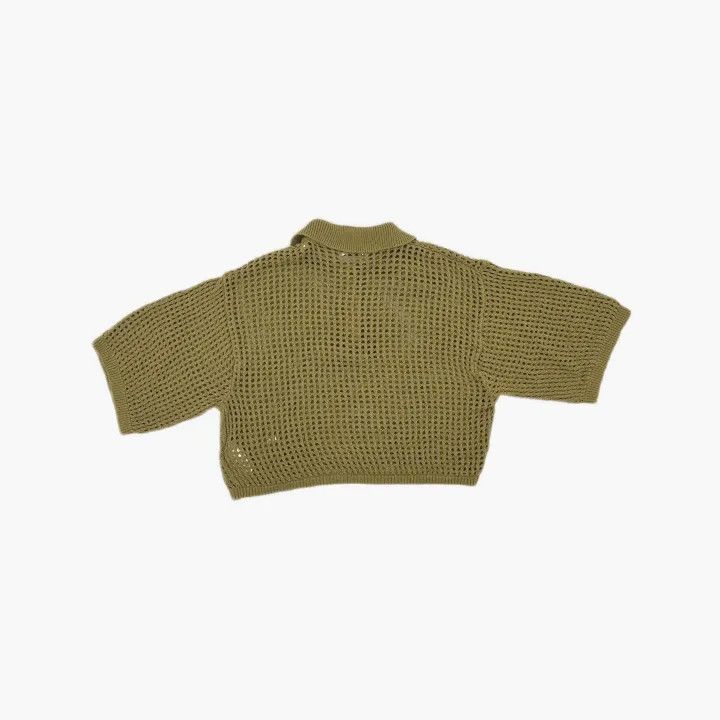 Sandro Sandro Olive Color Polo Short Sleeve Top 0079 Size XS / US 0-2 / IT 36-38 - 3 Thumbnail