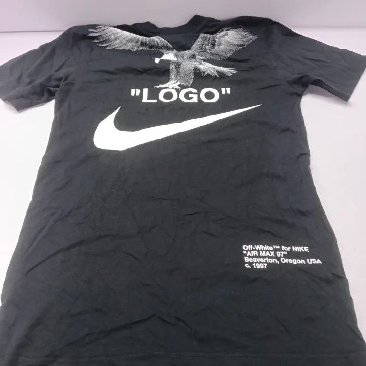 Off-White Off-White x Nike Black T-Shirt with Large Logo 0079 Size US XS / EU 42 / 0 - 7 Thumbnail