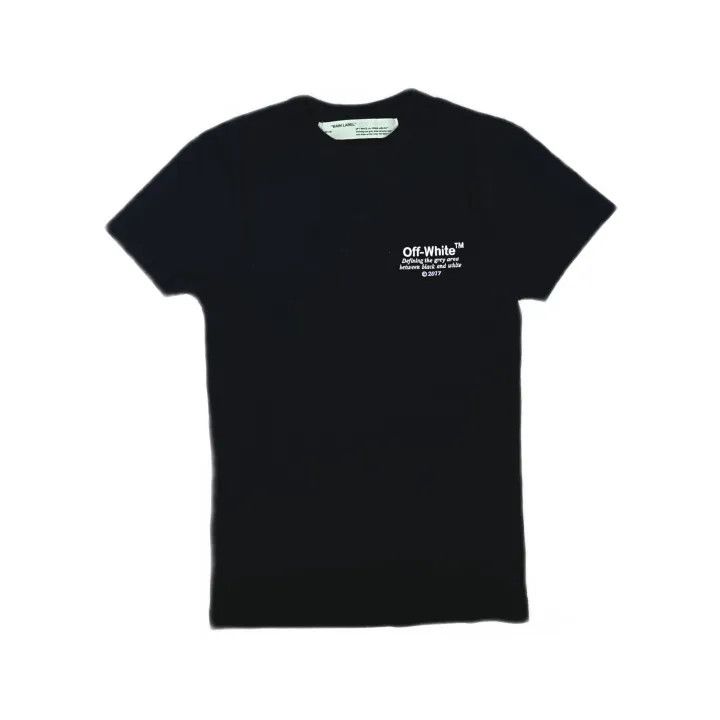 Off-White Off-White Logo Embroidered Black Short Sleeve T-Shirt 0079 Size US XXS / EU 40 - 2 Thumbnail