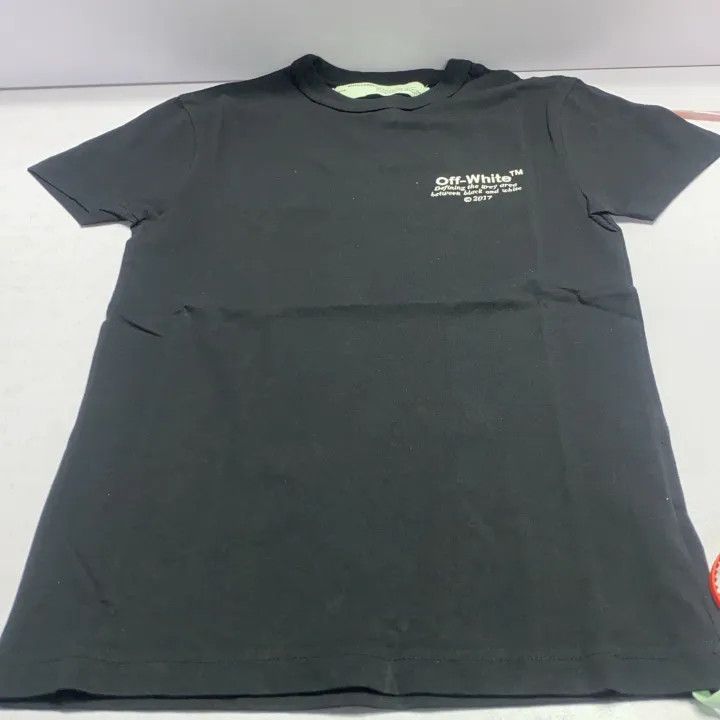Off-White Off-White Logo Embroidered Black Short Sleeve T-Shirt 0079 Size US XXS / EU 40 - 7 Thumbnail