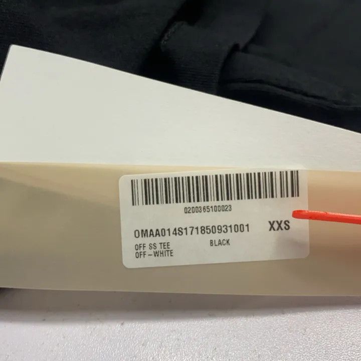 Off-White Off-White Logo Embroidered Black Short Sleeve T-Shirt 0079 Size US XXS / EU 40 - 4 Thumbnail