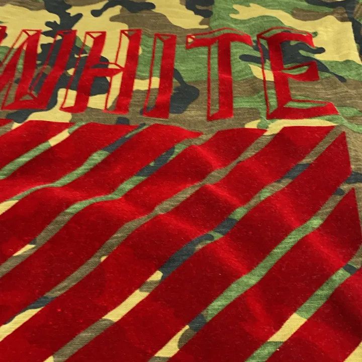 Off-White OFF-WHITE Camouflage Red Velvet Short Sleeve T-Shirt 0079 Size US XXS / EU 40 - 5 Thumbnail