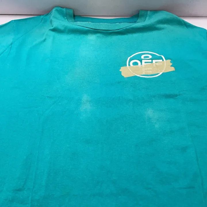 Off-White OFF-WHITE Blue Graphic Tape Short Sleeve T-Shirt 0079 Size US M / EU 48-50 / 2 - 12 Thumbnail