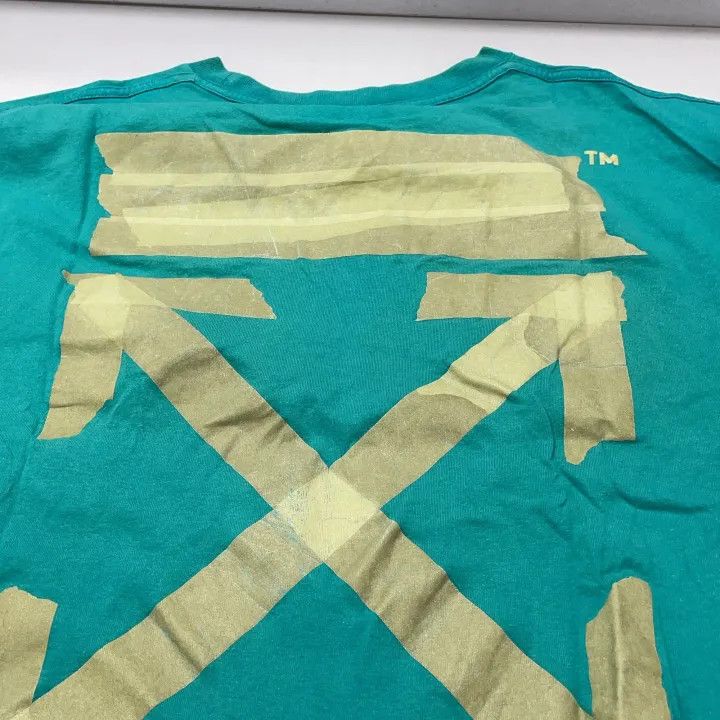 Off-White OFF-WHITE Blue Graphic Tape Short Sleeve T-Shirt 0079 Size US M / EU 48-50 / 2 - 5 Thumbnail