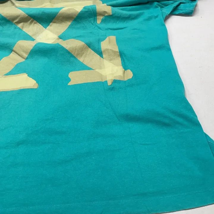 Off-White OFF-WHITE Blue Graphic Tape Short Sleeve T-Shirt 0079 Size US M / EU 48-50 / 2 - 17 Thumbnail
