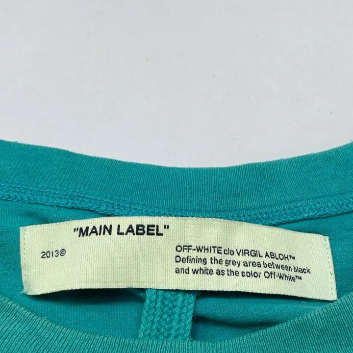 Off-White OFF-WHITE Blue Graphic Tape Short Sleeve T-Shirt 0079 Size US M / EU 48-50 / 2 - 3 Thumbnail