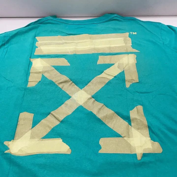 Off-White OFF-WHITE Blue Graphic Tape Short Sleeve T-Shirt 0079 Size US M / EU 48-50 / 2 - 6 Thumbnail